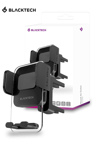 Blacktech Round Car Air Vent Cradle Mount Mobile Phone Holder - Black
